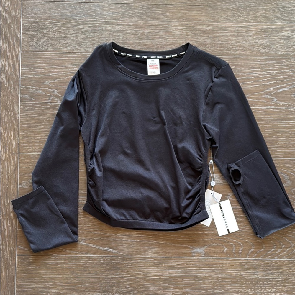 NWT - DKNY Sport Dry Wick Black Long Sleeve Top